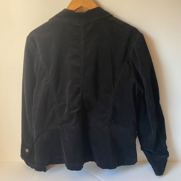 Venezia corduroy jacket black 2 buttons relaxed fit Plus women 14/16W - Picture 2 of 7